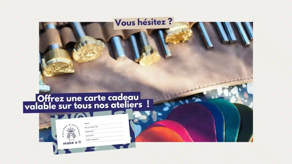 Carte cadeau Make a li à offrir pour la fête des pères à La Réunion, valable sur des ateliers créatifs et gourmands.